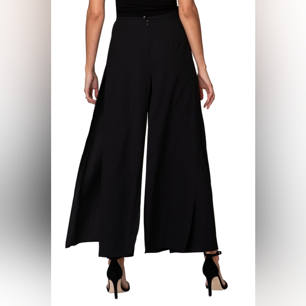 Joseph Robkoff Chiffon Deluxe Black Wide Leg Plus Size Pants Size 16 NWT - Picture 5 of 5